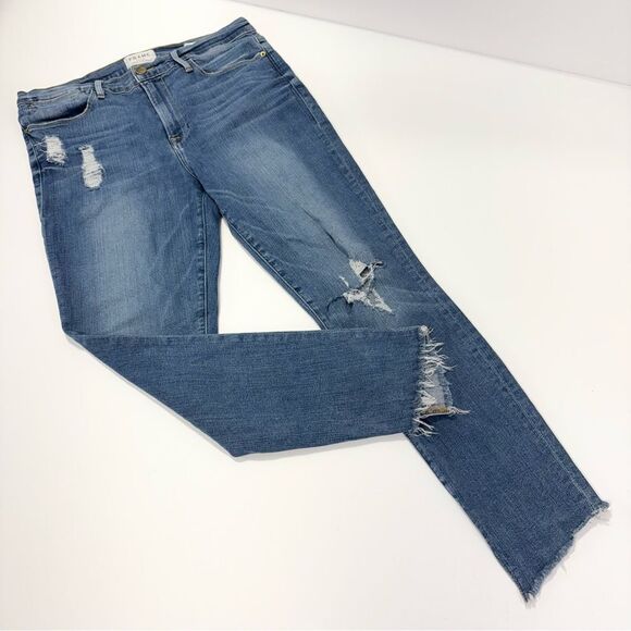 Frame Denim Denim - Frame Le High Skinny Crop Jeans Size 30 Arenas Wash Step Fray Hem Distressed